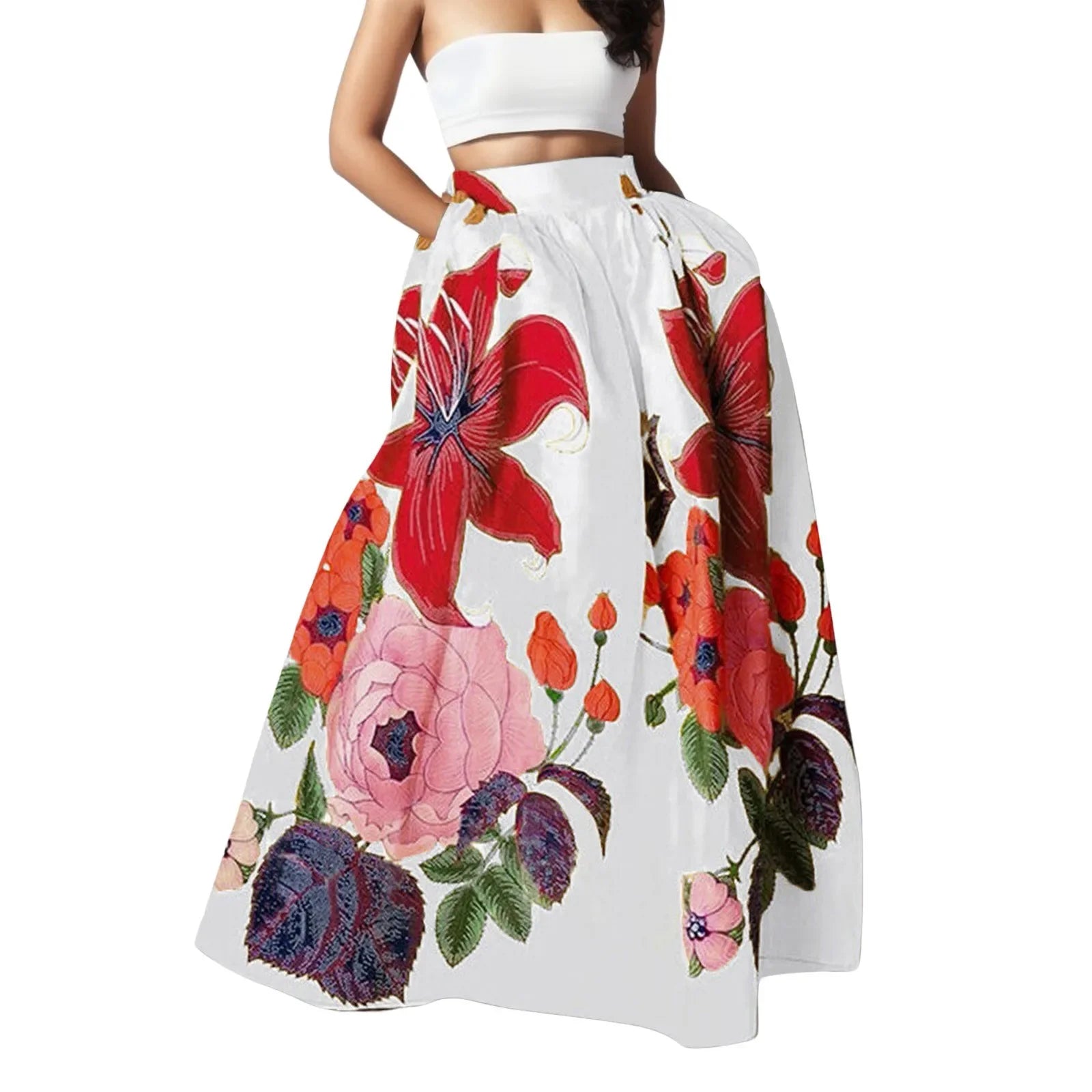 Long Skirt Large Swing High Waist - Piña Colada