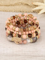 Boho Acrylic Beads Bracelet Set - Piña Colada