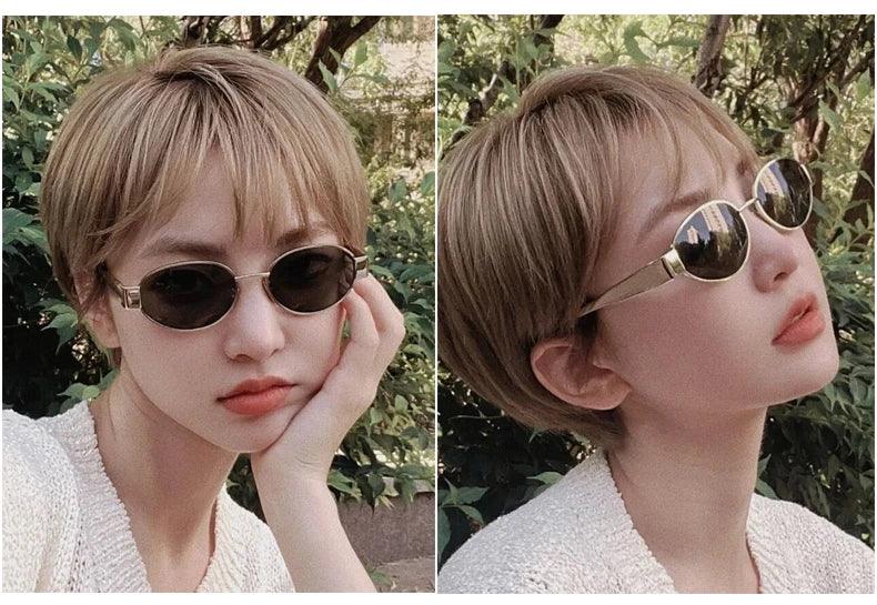 UV400 Sun Glasses Alloy Oval Eyewear - Piña Colada