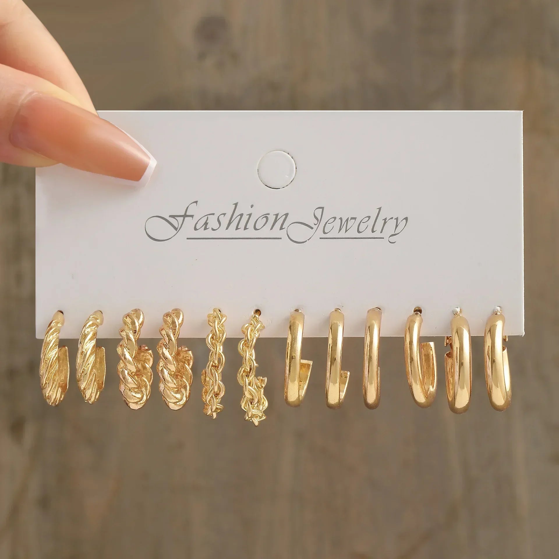 Pearl Hoop Earrings Set - Piña Colada