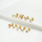 Moon-Shaped Screw-Back Stud Earring - Piña Colada