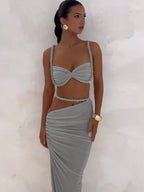 Backless Peter Pan Collar Maxi Dress – Sheath Fit Elegance - Piña Colada