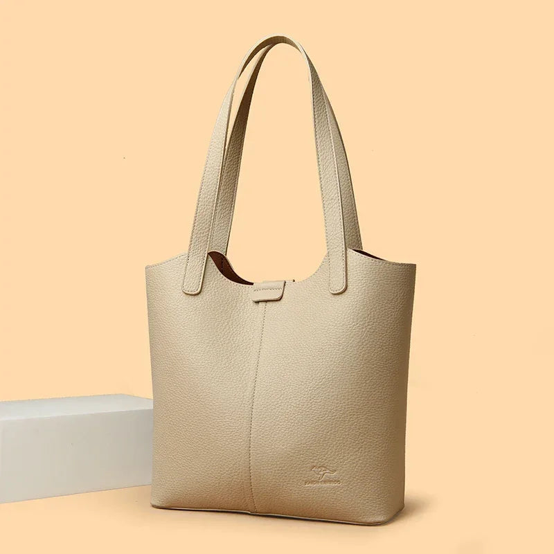 Soft Leather Shoulder Bag - Piña Colada