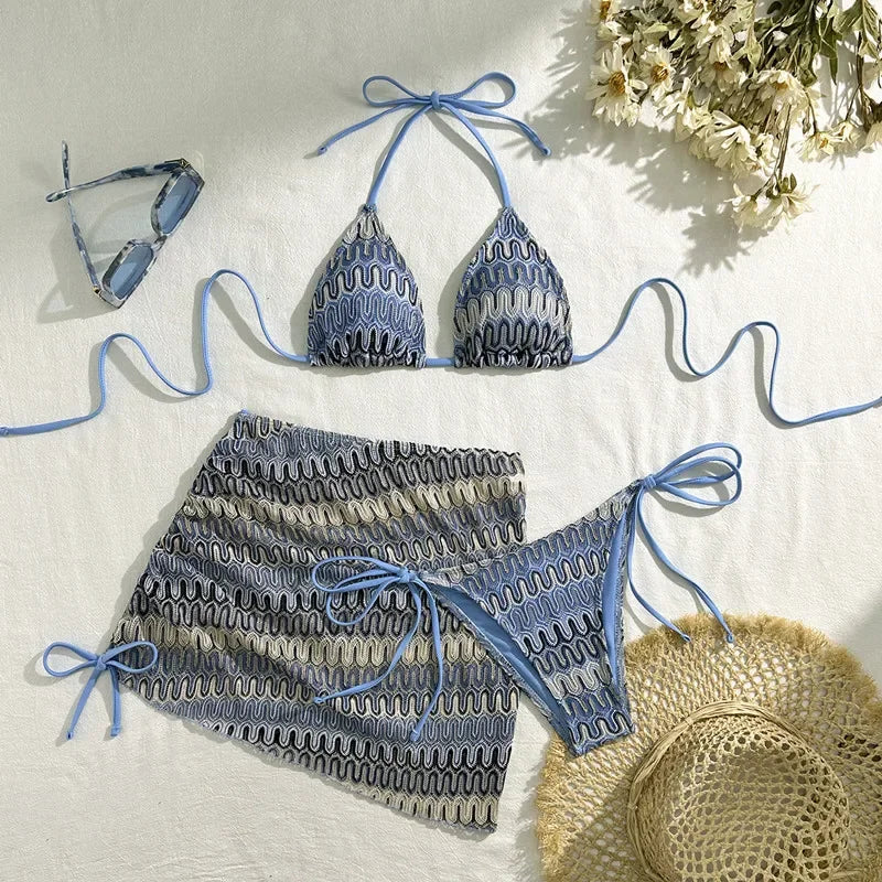 Swimsuit Colored Knitted Bikini - Piña Colada