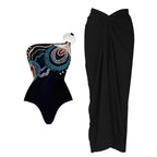 2Pcs One Shoulder Swimsuit - Piña Colada