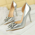 Elegant Pump Pearl Details Buckle Strap - Piña Colada