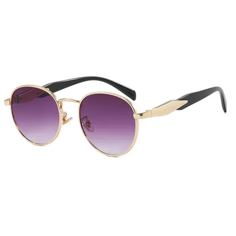 Vintage Round Metal Sunglasses - Piña Colada