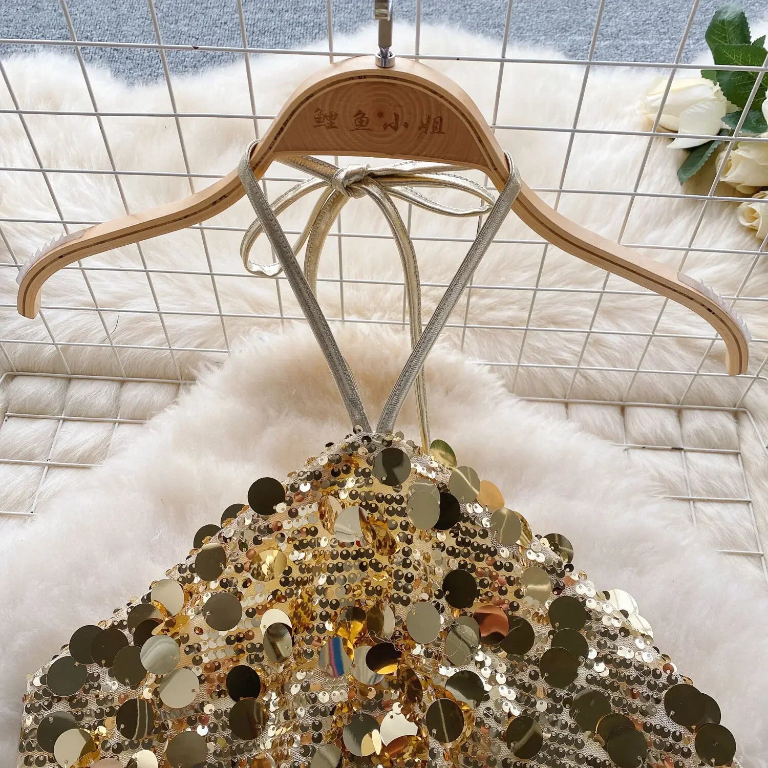 Sequin Top And Skirt Set Sparkly - Piña Colada