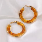 Trendy Acrylic Hoop Earrings - Piña Colada