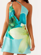 Sleeveless Spaghetti Strap Mini Dresses - Piña Colada