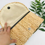 Handwoven Straw Clutch - Piña Colada