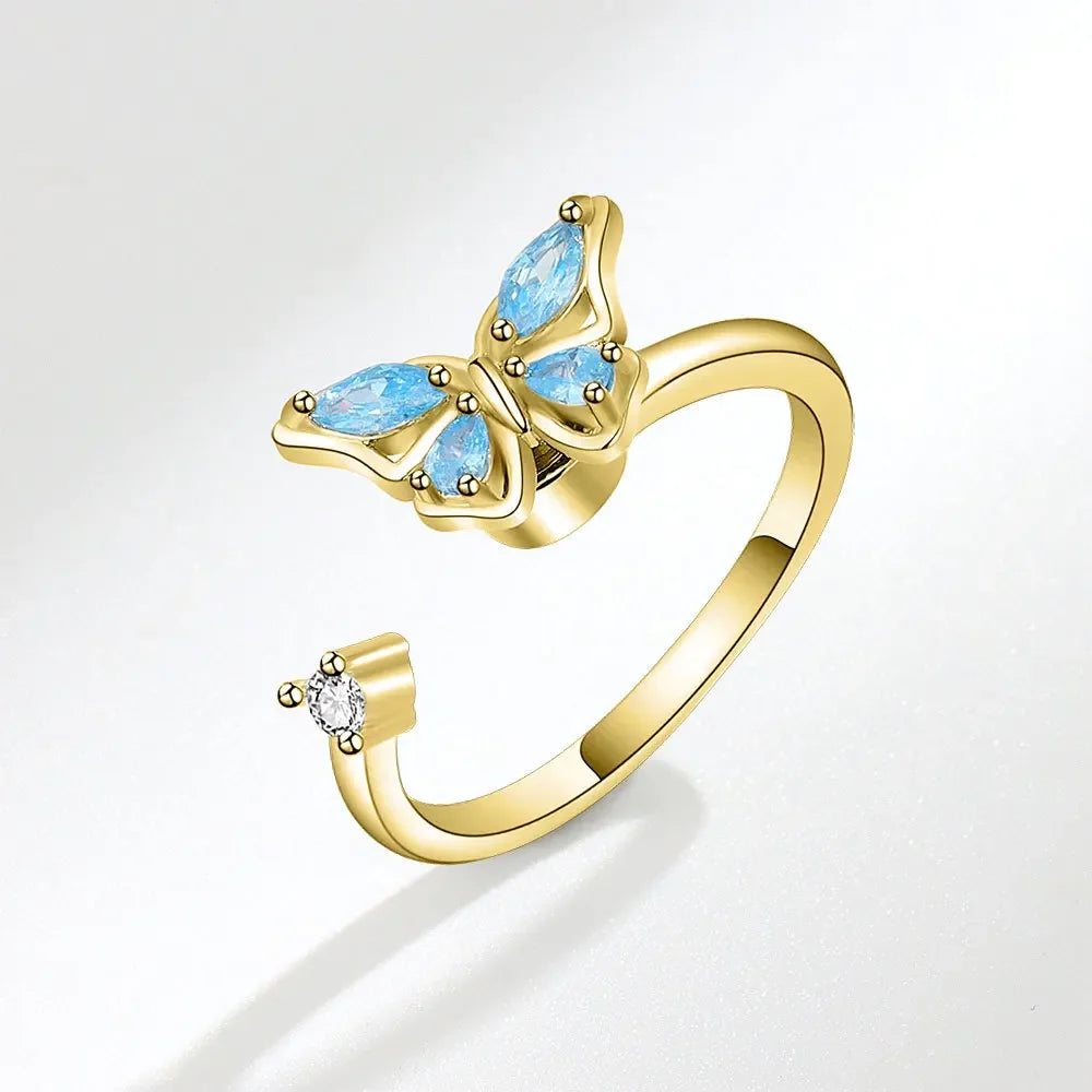 Spinner Ring Crystal Flower - Piña Colada
