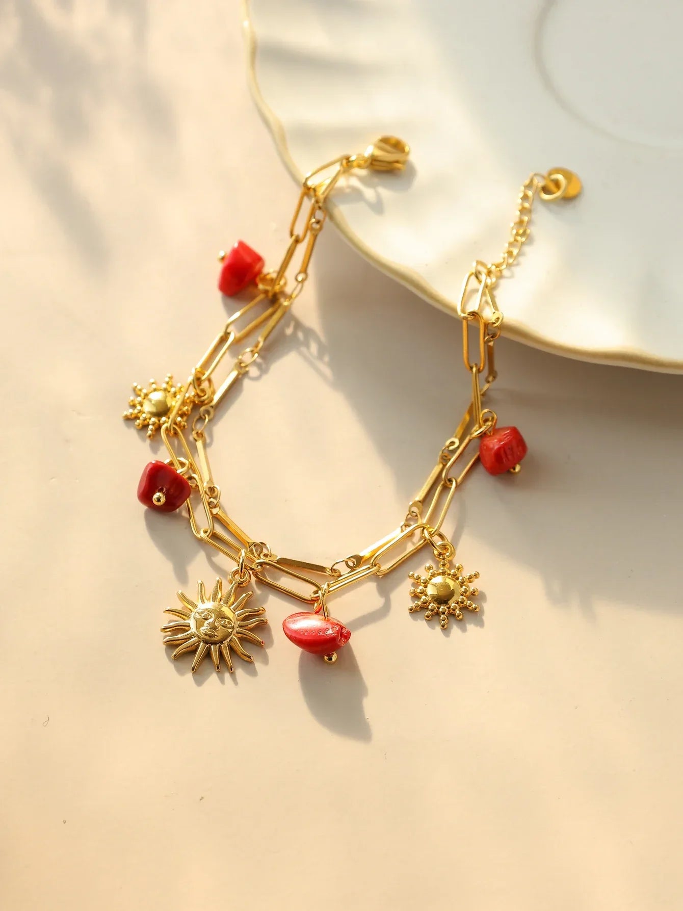 Double Layer Natural Stone Bracelet - Piña Colada