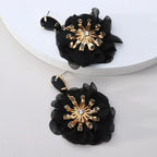 Lace Flower Cotton Drop Earrings - Piña Colada