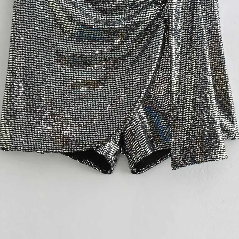 Sequin Shorts Skirts - Piña Colada