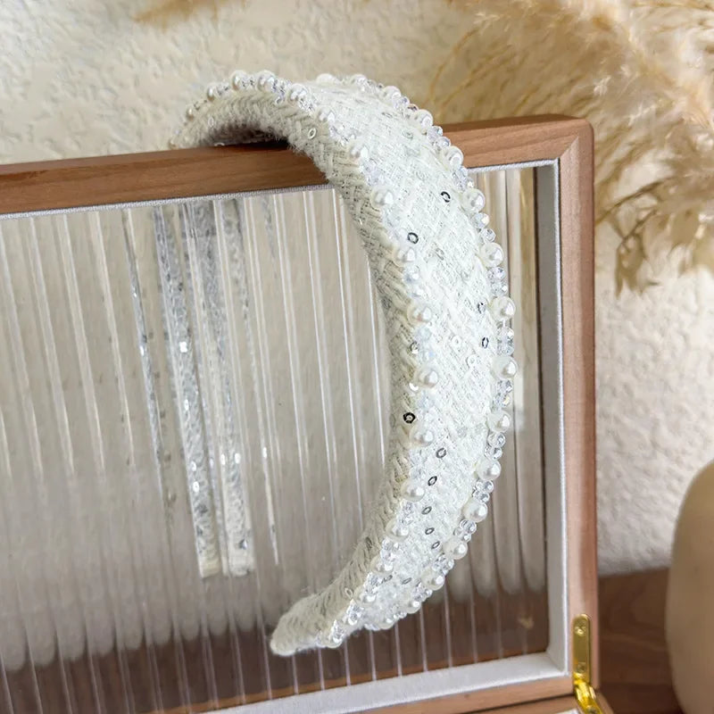 Print Pearl Crystal Headband - Piña Colada