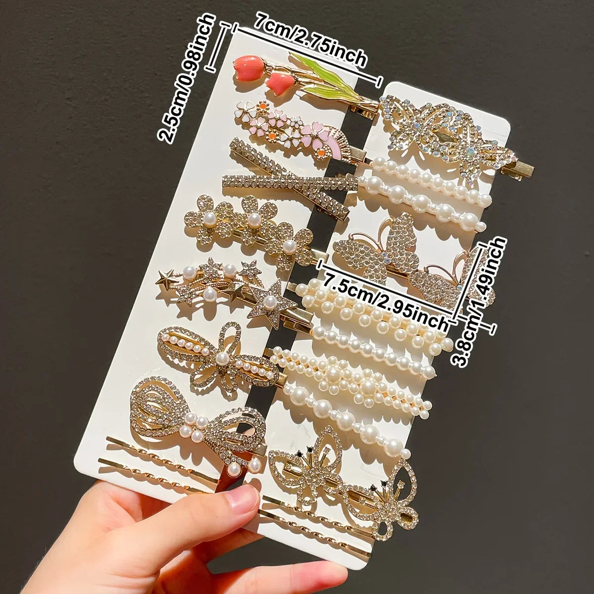 20pcs Rhinestone Bead Hair Clip - Piña Colada