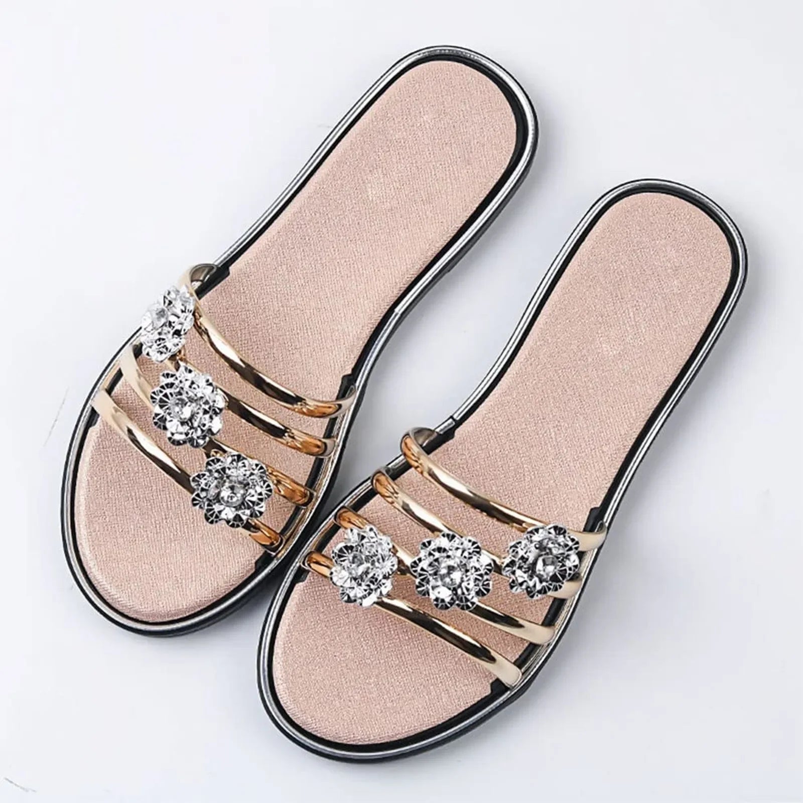 Slippers Diamond Flower Sandals - Piña Colada