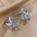 Stainless Steel Double Flower Cuff Bracelet - Piña Colada