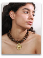 Gold Geometric Acrylic Pendant Necklace