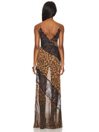 Mesh Patchwork Leopard Print