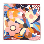 Silk Satin Square Scarf Flower - Piña Colada