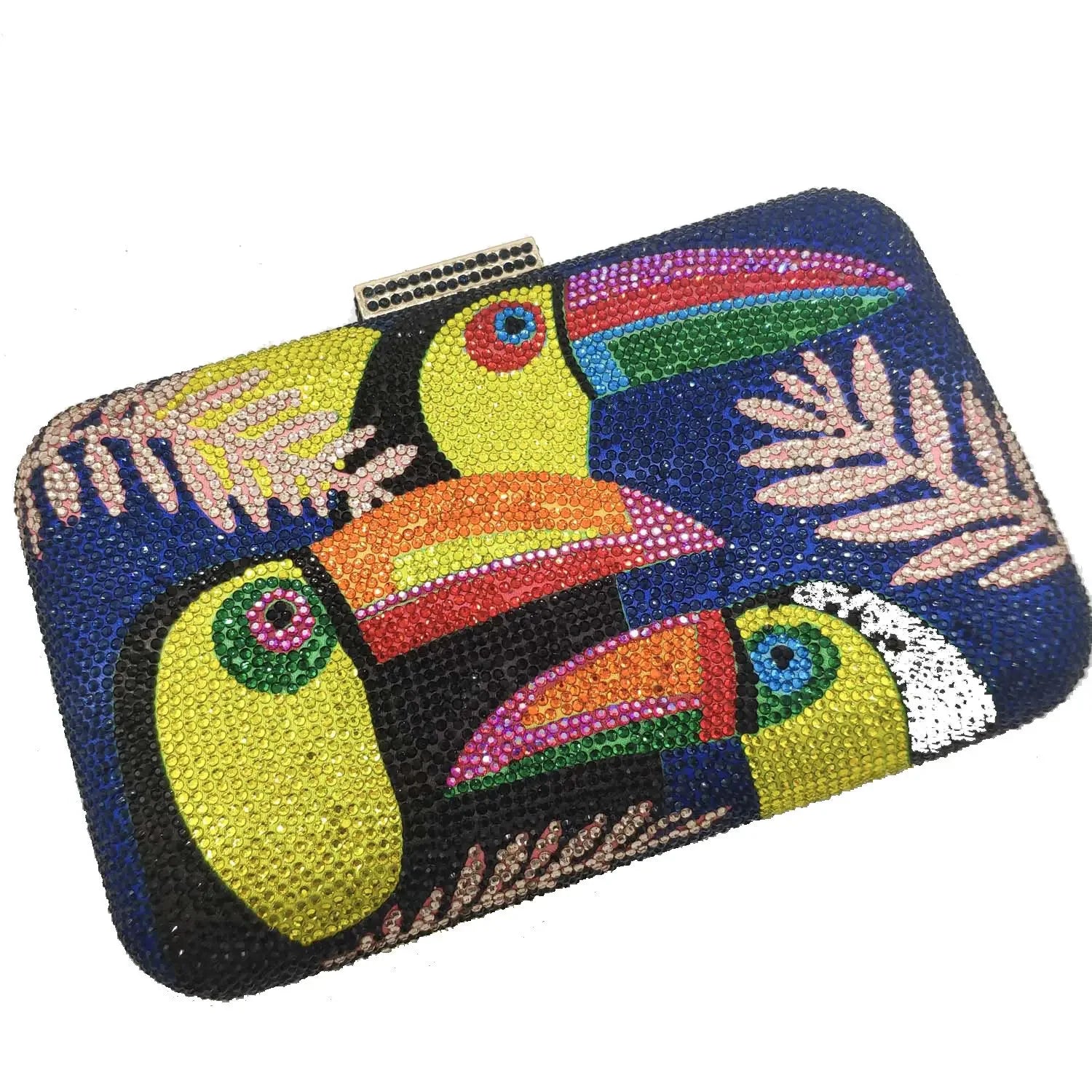 Novelty Toucan Bird Women Crystal Evening Bags Rhinestones - Piña Colada