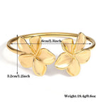 Stainless Steel Double Flower Cuff Bracelet - Piña Colada
