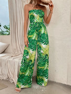 Summer Boho Wide Leg Printed Loose - Piña Colada
