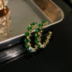 Hoop Earrings Zircon Crystal - Piña Colada