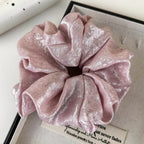 Oversized Glossy Silk Scrunchies - Piña Colada