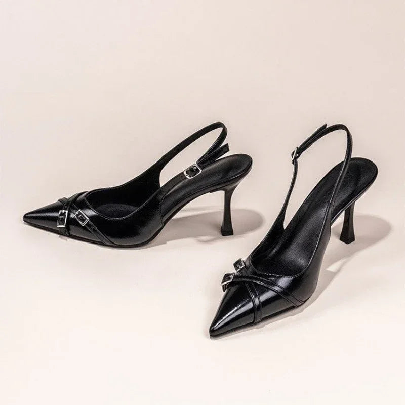 Pointed Toe High-heeled Shoes - Piña Colada