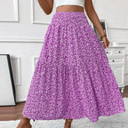 Floral Print Elastic Waist Loose - Piña Colada