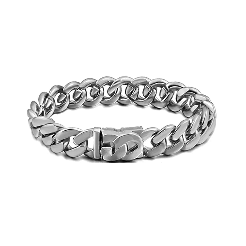 Iced Out Heart & Cuban Link Bracelet - Piña Colada