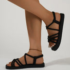 Women’s Gladiator Platform Sandals with Wedge Heel - Piña Colada