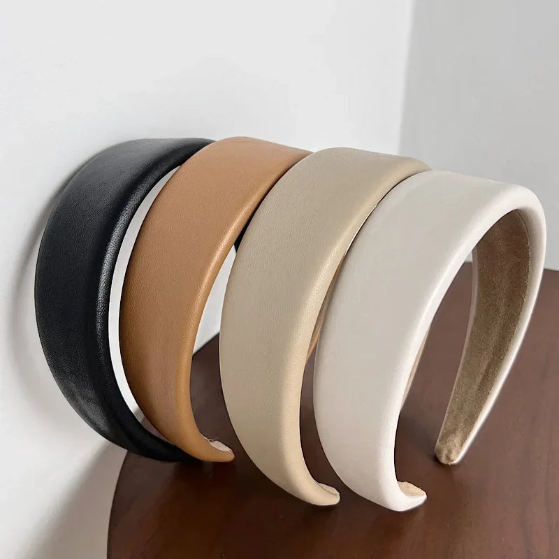 PU Leather Padded Thick Hairband - Piña Colada