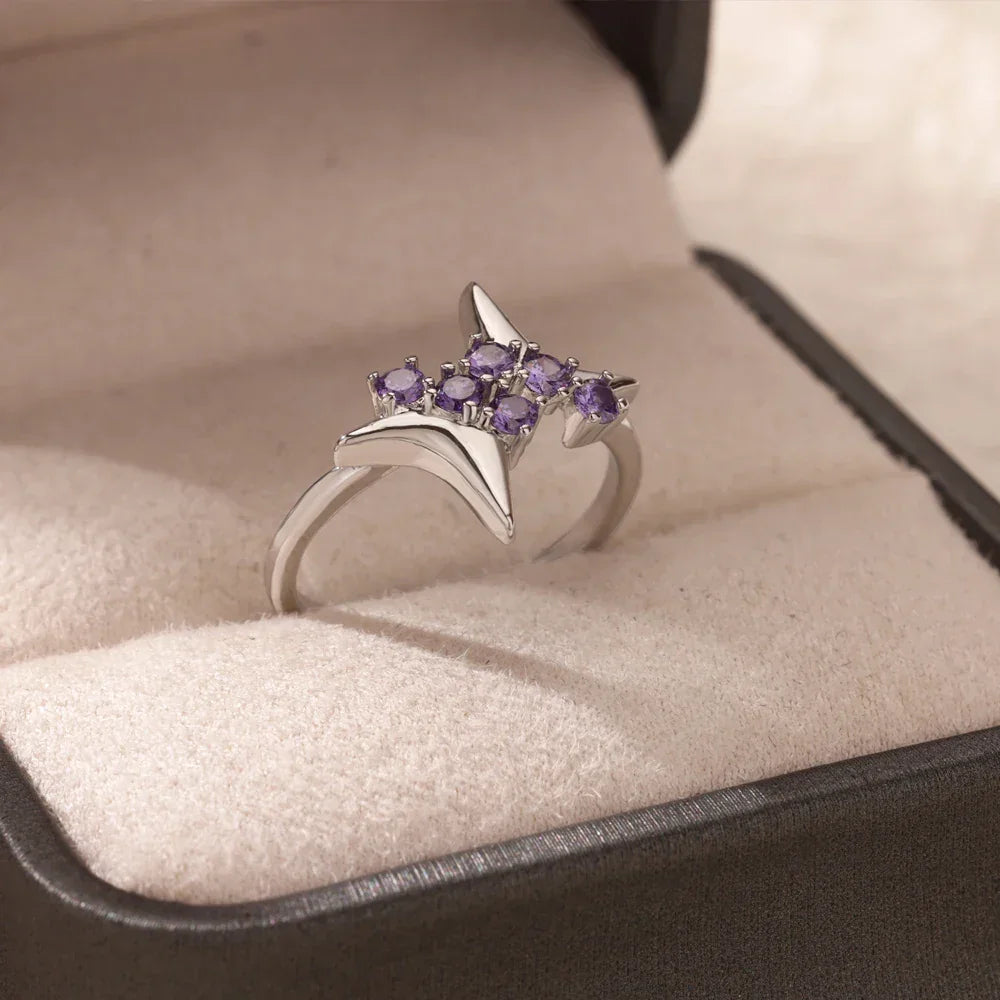 Stainless Steel Zircon Adjustable Ring - Piña Colada