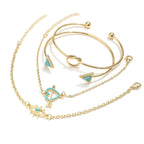 4 Pcs Boho Style Hollow Love - Piña Colada