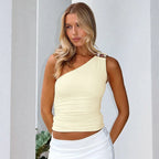 Cutenova Beaded Knit Tank Top – Sparkle in Casual Comfort - Piña Colada