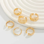 6Pcs/Set Vintage Sun Starfish Open Rings - Piña Colada