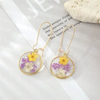 Natural Flower Dangle Earrings - Piña Colada