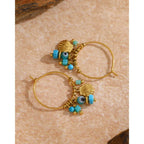Blue Stone Stainless Steel Hoop - Piña Colada