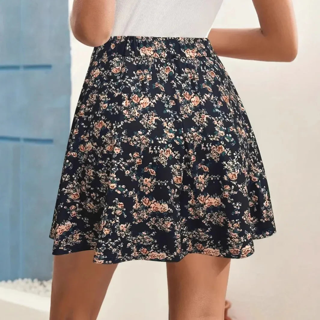Floral print skirt women's - Piña Colada