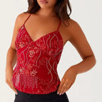 Ruffle Print Tank Top – Bold Streetwear Summer Style - Piña Colada