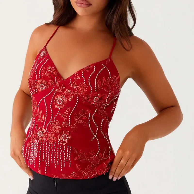 Ruffle Print Tank Top – Bold Streetwear Summer Style - Piña Colada