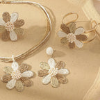 5pcs/set Handmade Raffia Woven Earrings - Piña Colada