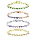 Zirconia Tennis Chain Bracelet - Piña Colada