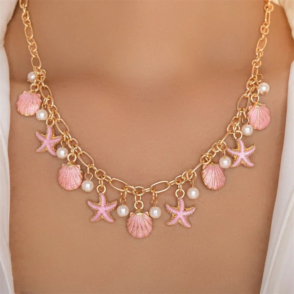 Starfish Scallops Pendant - Piña Colada