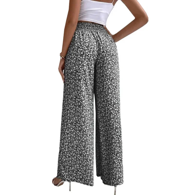 Floral high-waisted pants - Piña Colada