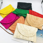 Handwoven Straw Clutch - Piña Colada
